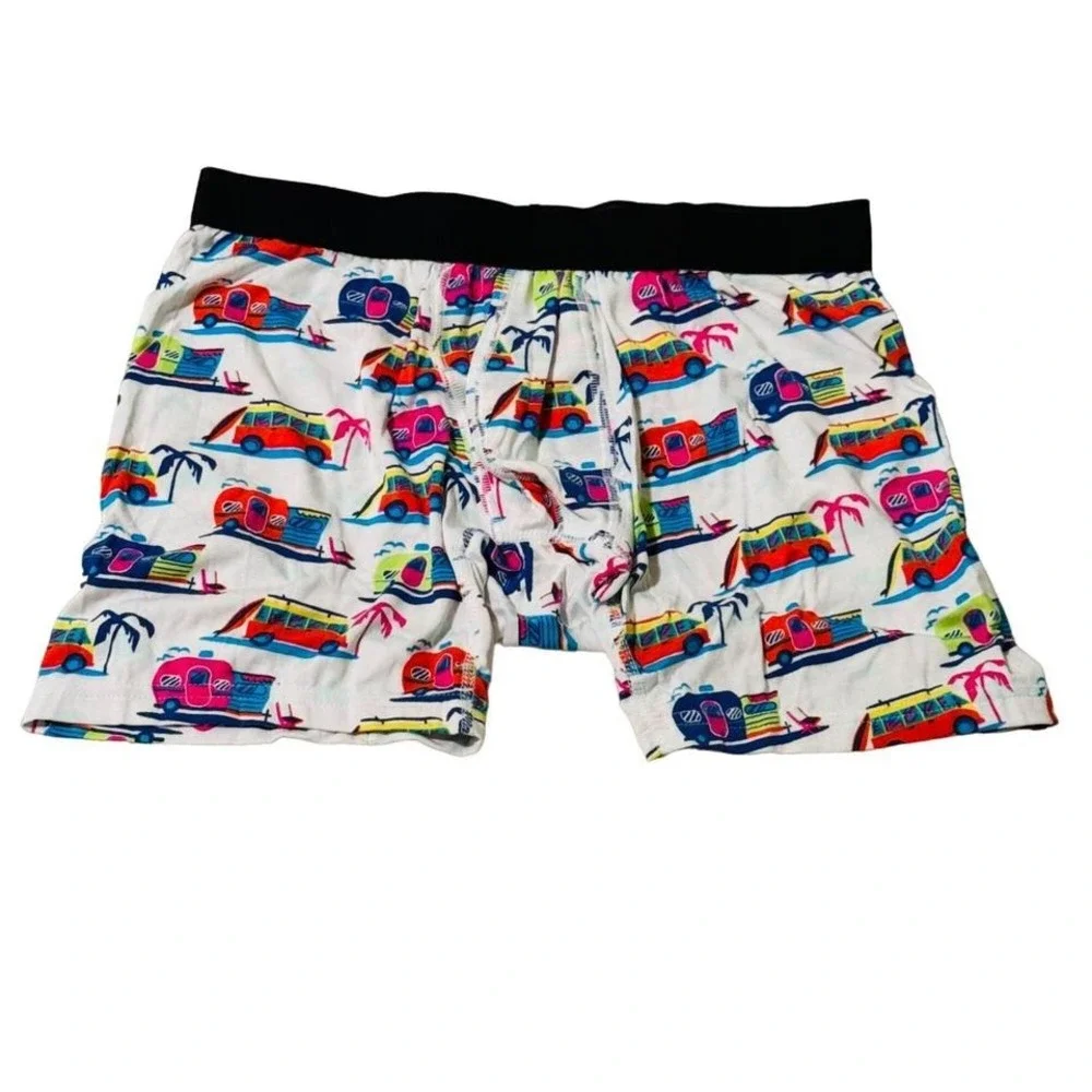 MeUndies Campers beach summer boxer brief white size medium‎ nwot
